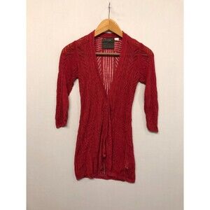 Anthropology Guinevere Women Knitted Cardigan Sweater Size Small Red B287 -20